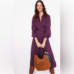 NWOT 🇬🇧 Boden Midi Dress Size US 8 UK 12 Purple Deep Plum